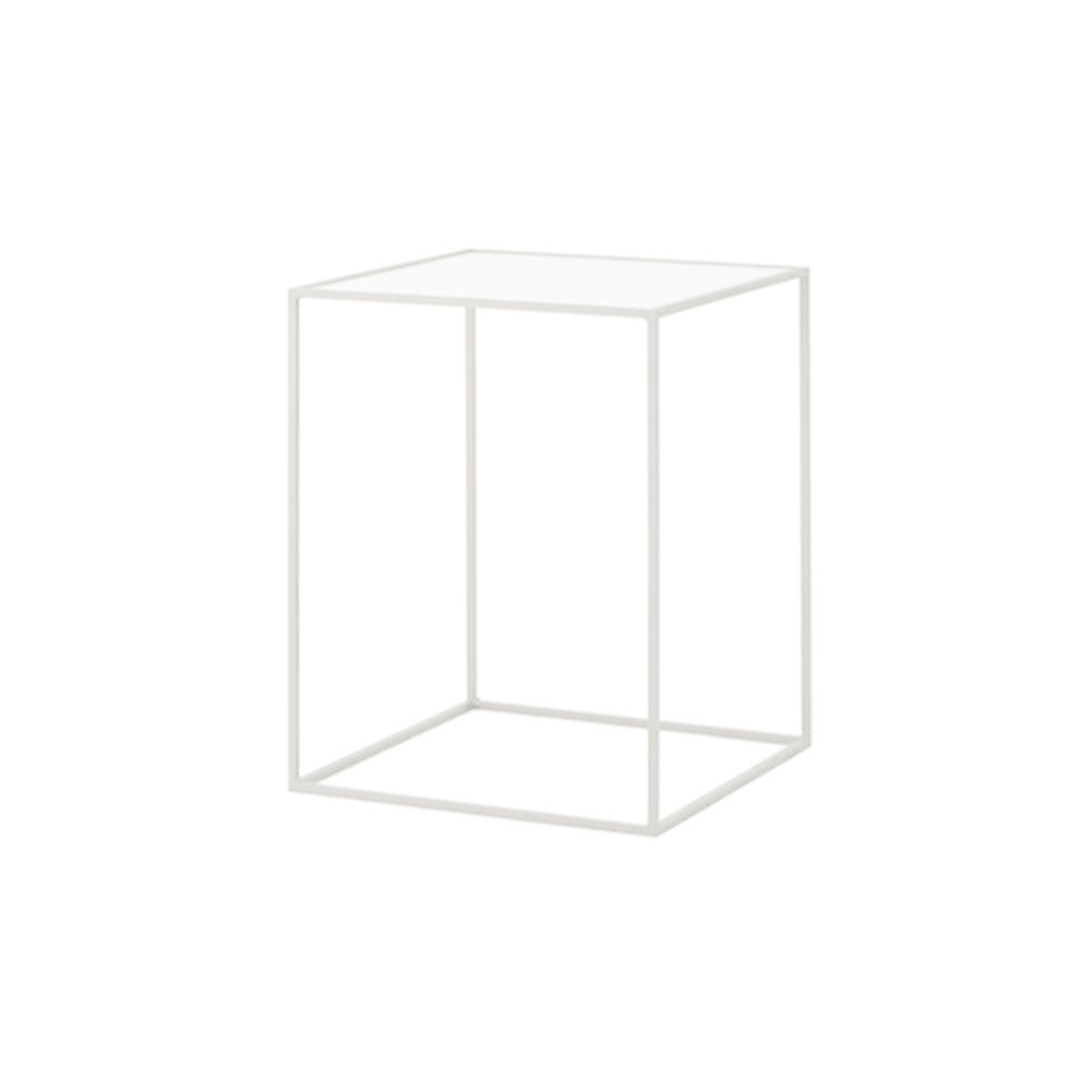 フレームカラー：スノーホワイト<br />
天板：5mm 透明ガラス　フォグラス（摺りガラス調シート張り）