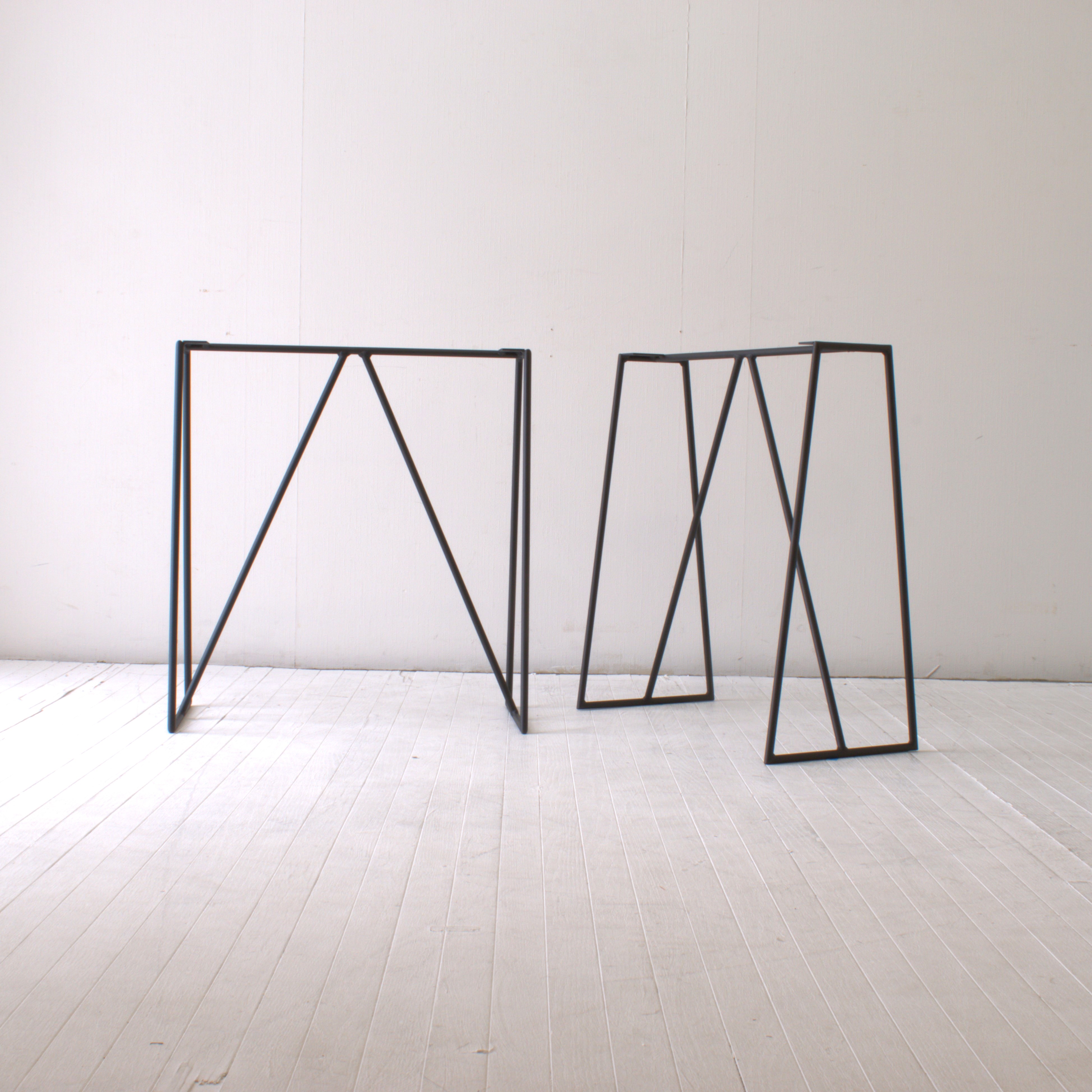 マットホワイトでアイアンな角鉄鉄脚♪ 100×400×650mm 日 