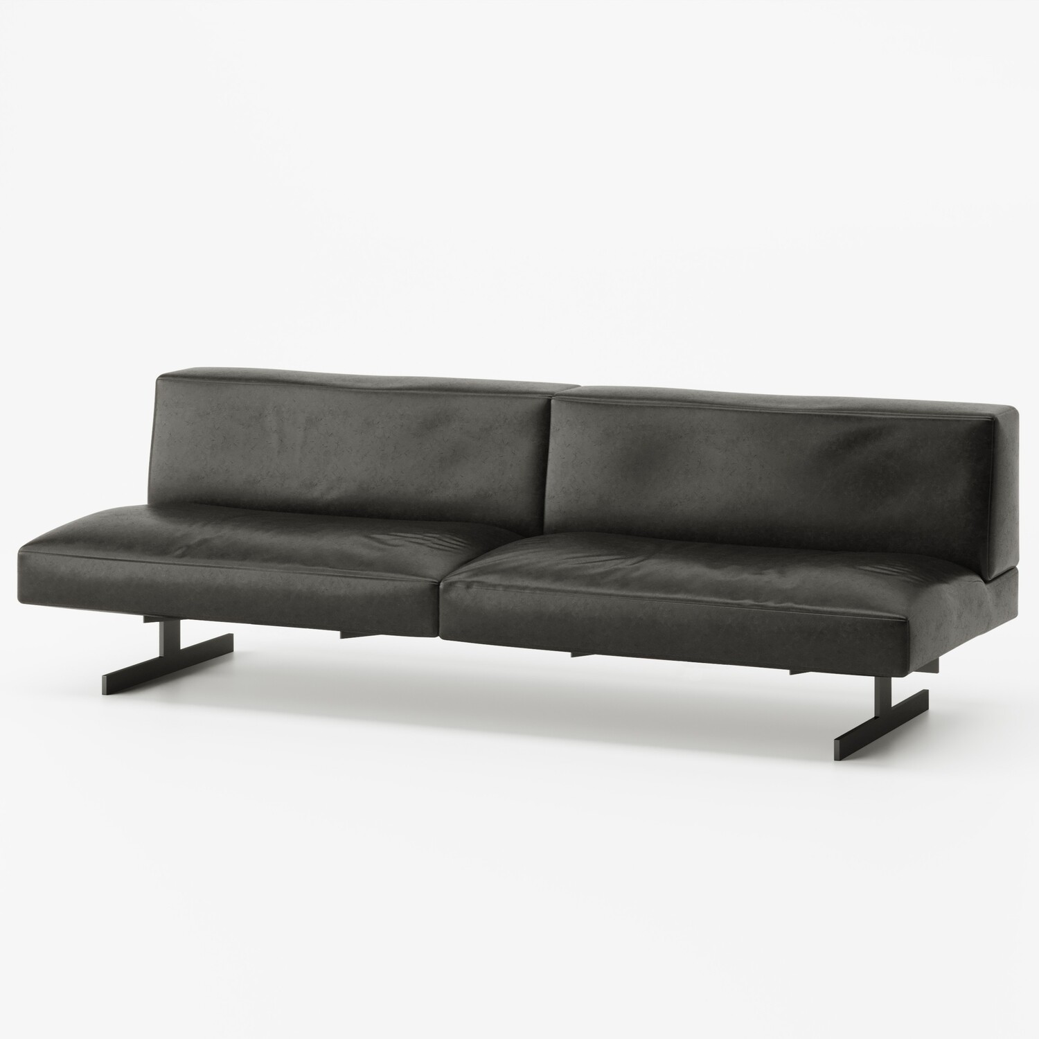 BAN 3P SOFA <br />
W2100<br />
フレームカラー：クリア<br />
張地：牛革 Santeria Black 301（Bランク）