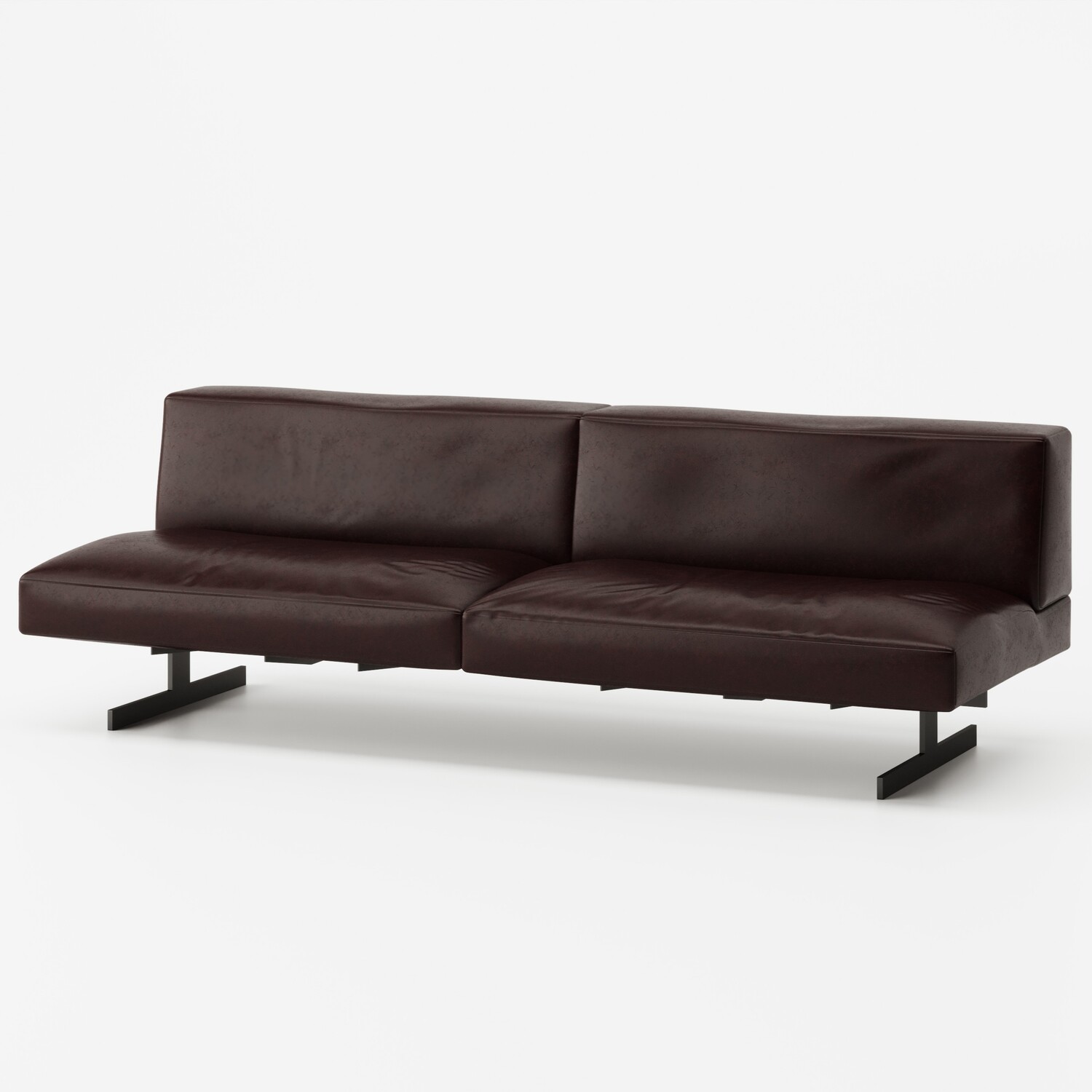 BAN 3P SOFA <br />
W2100<br />
フレームカラー：クリア<br />
張地：牛革 Santeria Darkbrown302（Bランク）