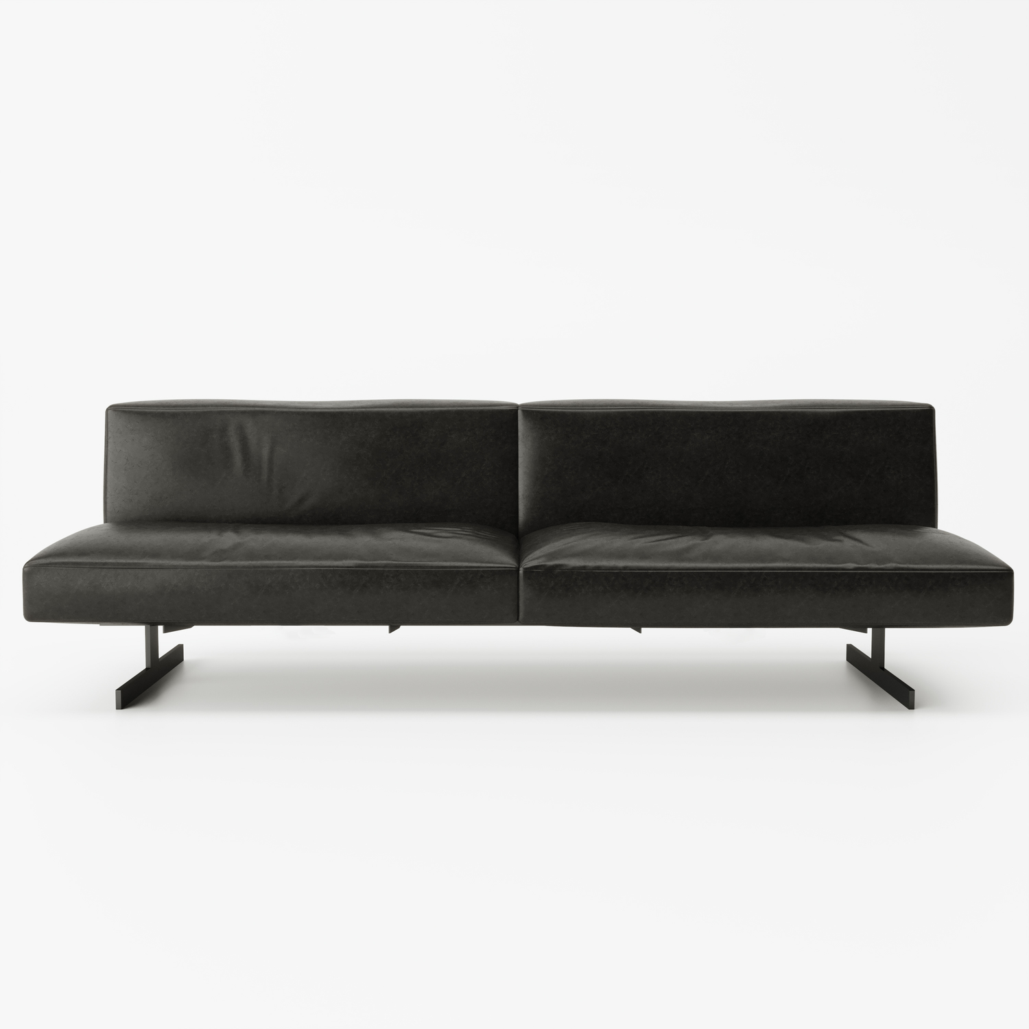 BAN 3P SOFA <br />
W2100<br />
フレームカラー：クリア<br />
張地：牛革 Santeria Black 301（Bランク）