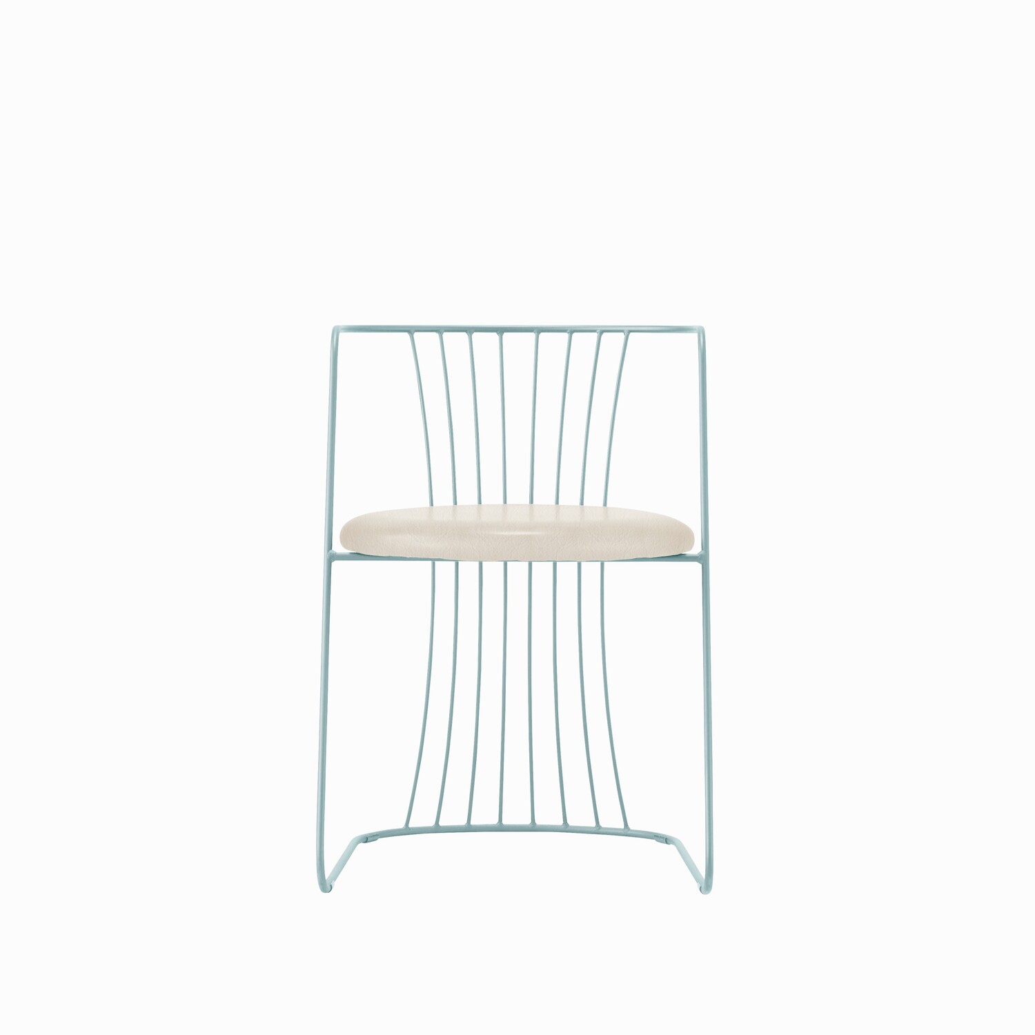 フレームカラー：サンドブルーグレー<br />
張地：牛革 Rin Shiro110（Bランク）