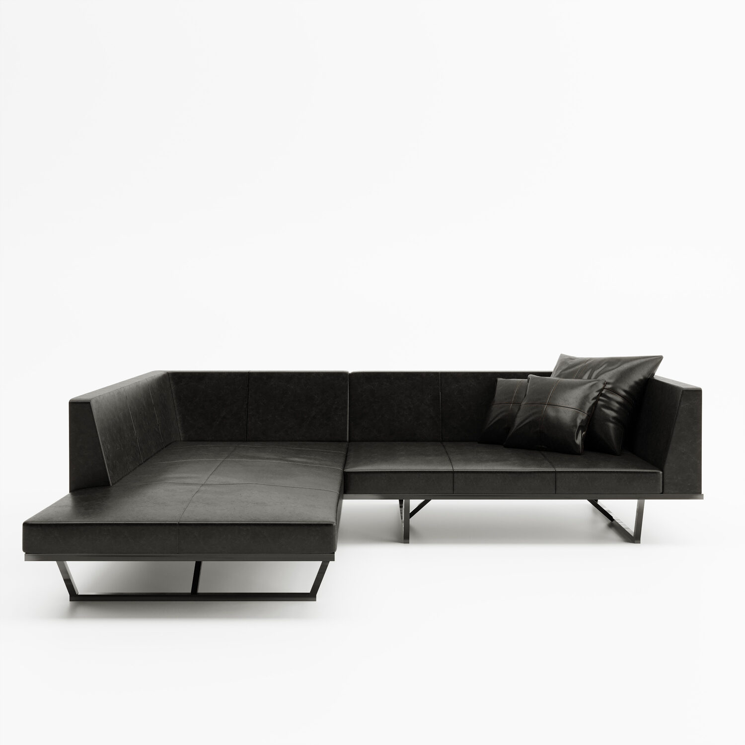 フレームカラー：クリア<br />
張地：牛革 Santeria Black 301（Bランク）