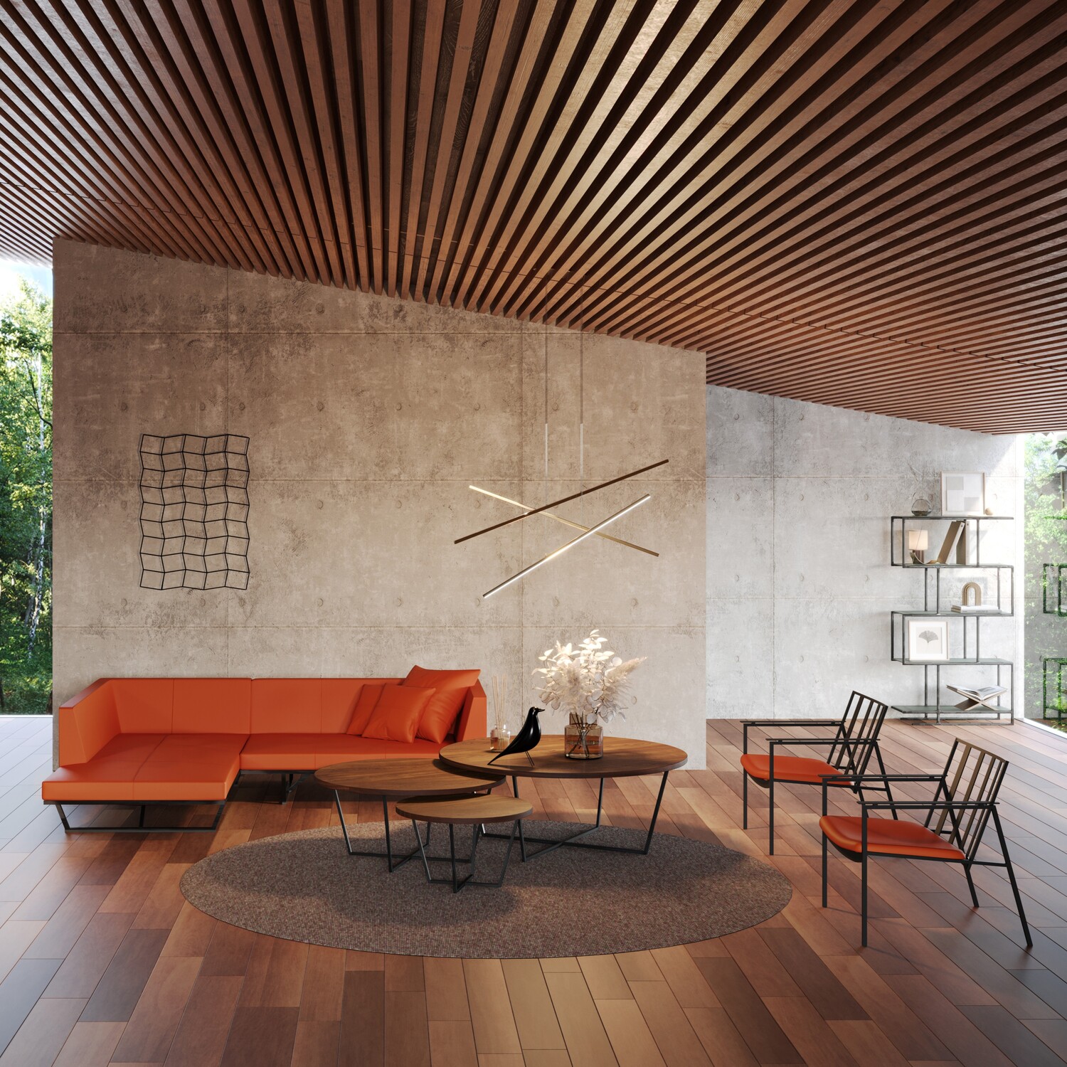 フレームカラー：クリア<br />
張地：牛革 Santeria Camel 304（Bランク）