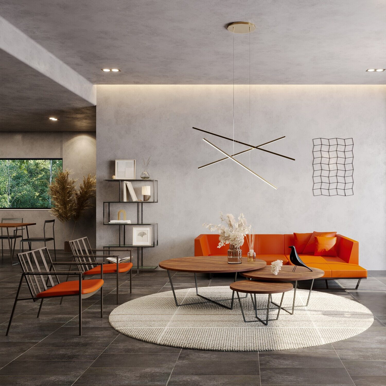 フレームカラー：クリア<br />
張地：牛革 Santeria Camel 304（Bランク）